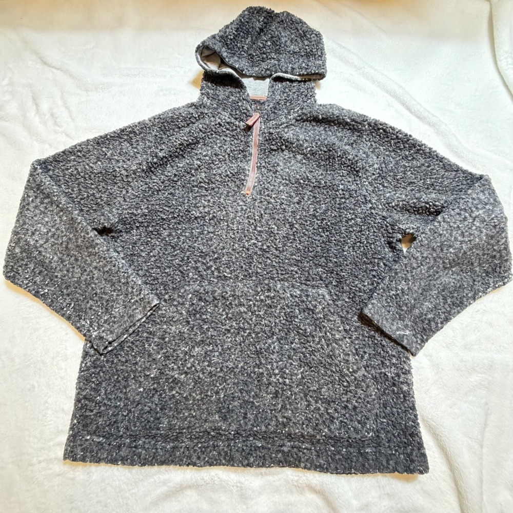 Charcoal Gray True Grit Frosty Tipped Pile Quarter-Zip Sherpa Pullover Mens L
